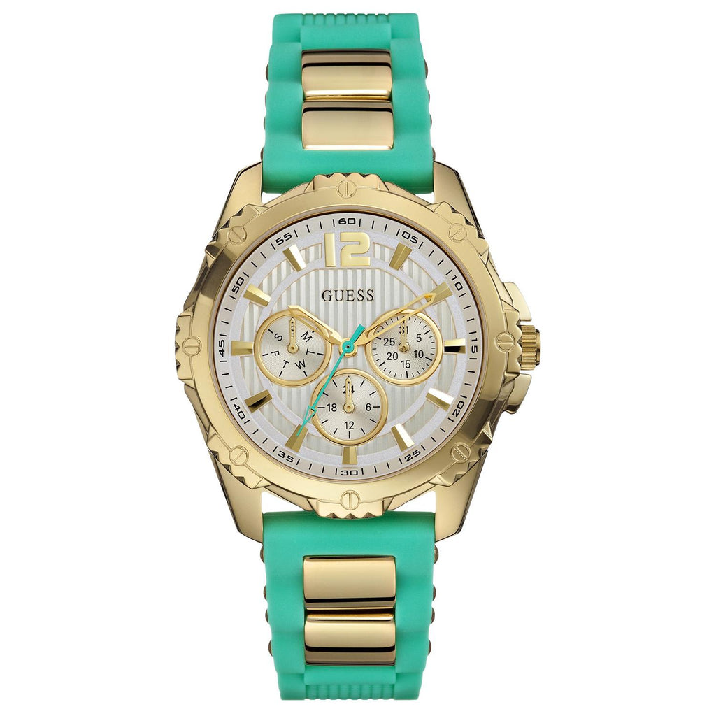 Guess Women's Green textured silicone strap Women's Watch W0325L4 - Big Daddy Watches