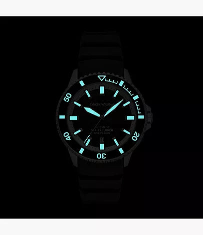 Emporio Armani Men Sea Explorer Textured Straps Analogue Automatic Watch AR60086