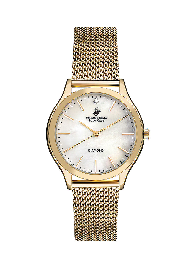 BEVERLY HILLS POLO CLUB Women's Analog MOP White Dial Watch