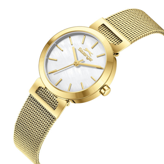 Slazenger Classic White Dial Mesh Gold Watch - SL.09.2592.3.120