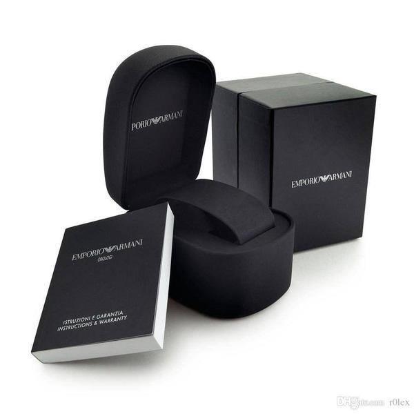 Emporio Armani AR11077 luxury watch presentation box and accessories