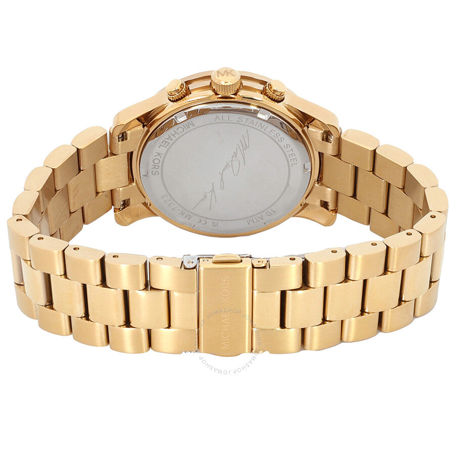 Michael Kors Runway Chronograph Quartz Gold Dial Ladies Watch MK7323