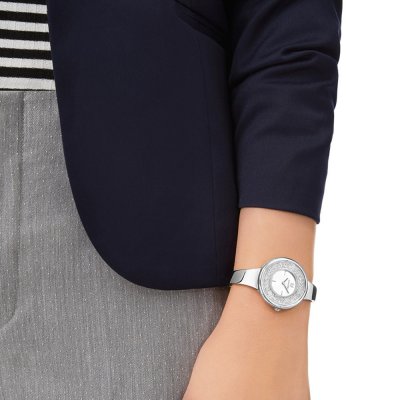 Swarovski Crystalline Pure 850 Crystals Silver Dial Silver Steel Women's Watch 5269256