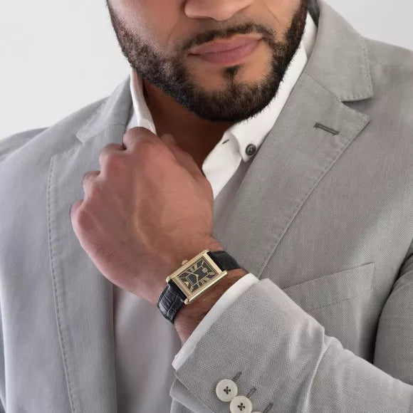 Emporio Armani Two-Hand Date Black Leather Gino Watch AR11666