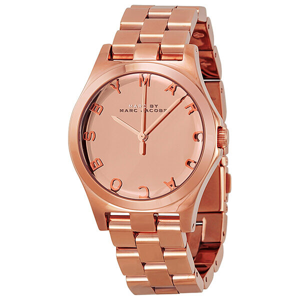 Marc by Marc Jacobs Henry Glossy Rose Gold tone Ladies Watch MBM3212 showtimewatches