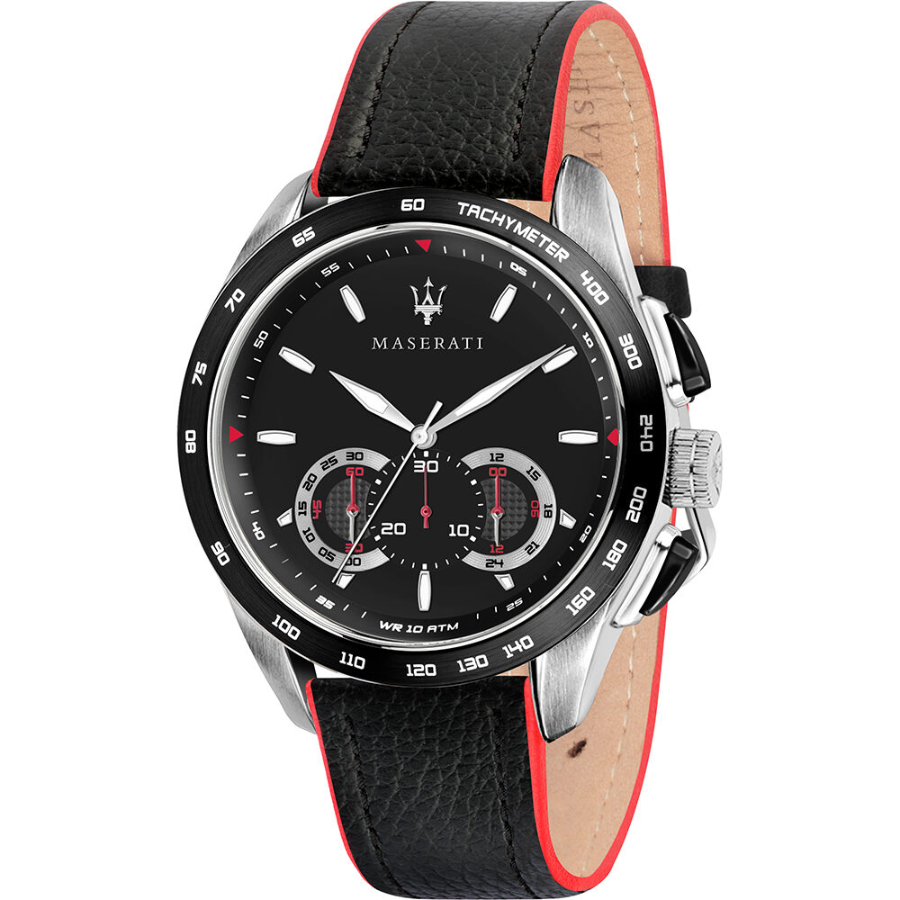 Maserati Traguardo Chronograph Quartz Black Dial Men s Watch R88716120 showtimewatches