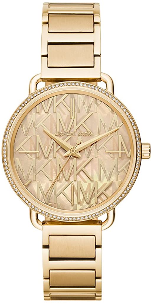 Michael kors portia gold tone watch best sale