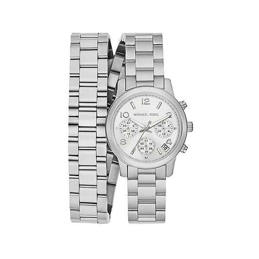 Michael Kors Runway Chronograph Silver Wrap Women's Watch - MK7454