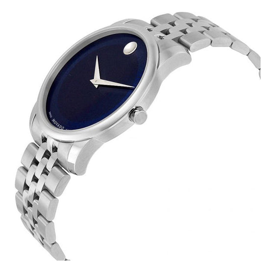 Movado Museum Classic Silver Stainless Steel Blue Dial Quartz Watch for Gents - 606982