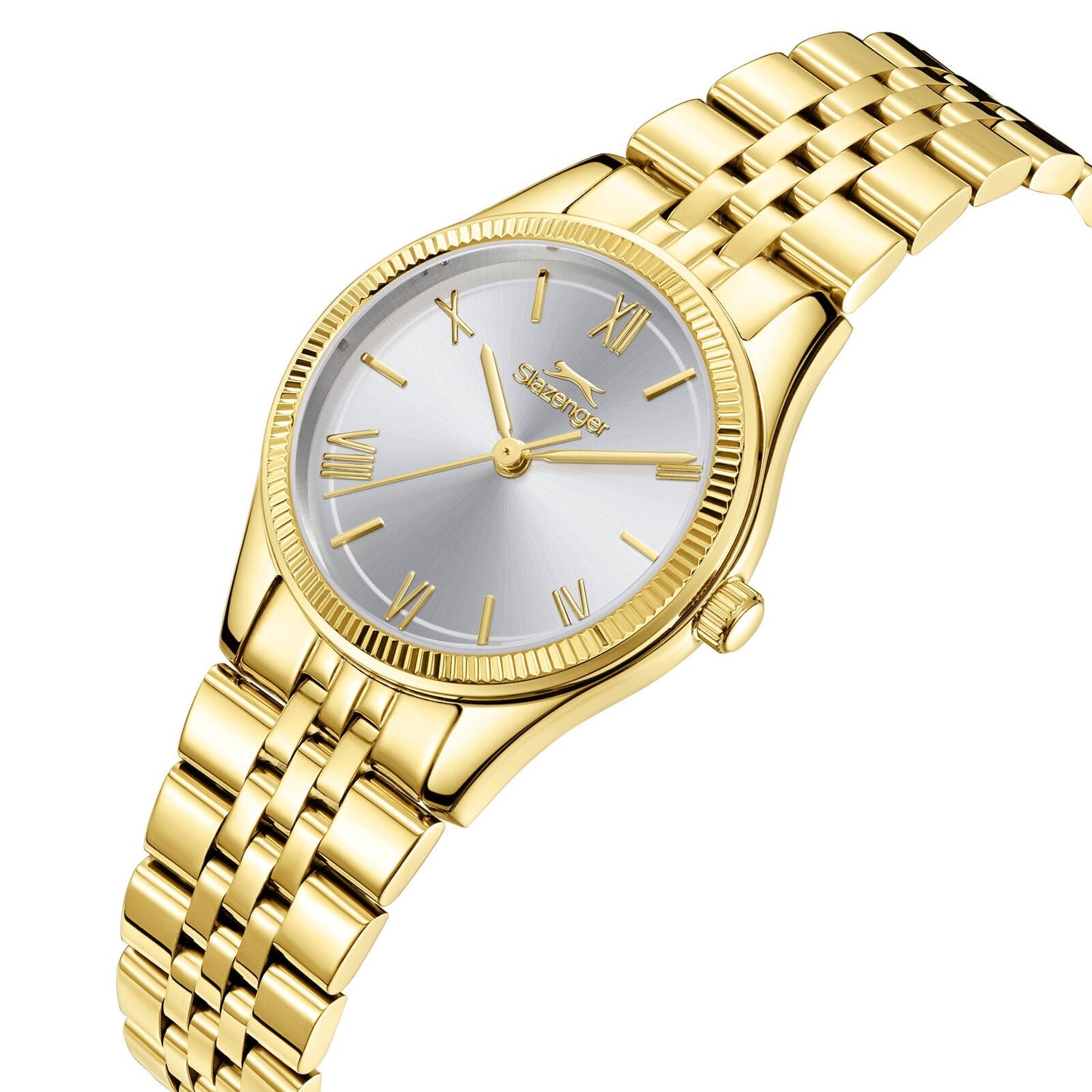 Slazenger Classic Fashion Silver Dial Gold Watch - SL.09.2596.3.130