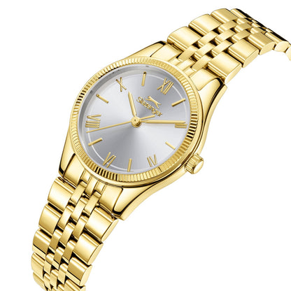 Slazenger Classic Fashion Silver Dial Gold Watch - SL.09.2596.3.130