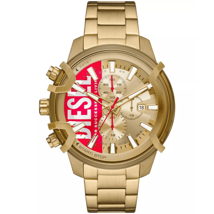 Diesel Griffed Chronograph 48mm Gold Dial Men's Watch DZ4595