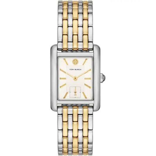 Tory Burch Eleanor White Dial Two Tone Steel Strap Watch for Women - TBW1070