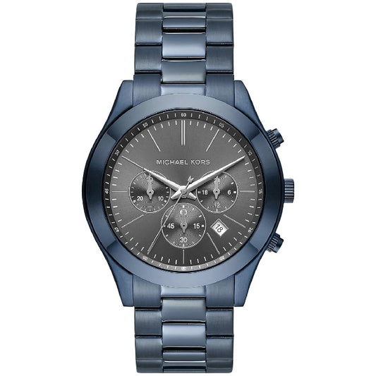 Michael Kors Slim Runway Chronograph Grey Dial Blue Men's Watch - MK8918