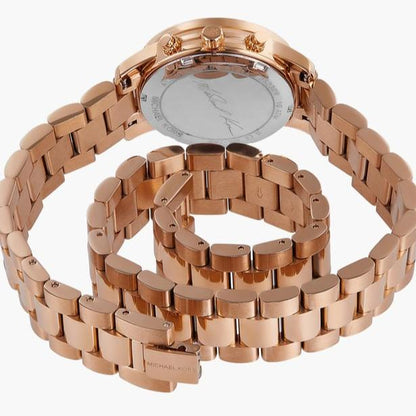 Michael Kors Runway Chronograph Rose Gold Wrap Women's Watch - MK7453