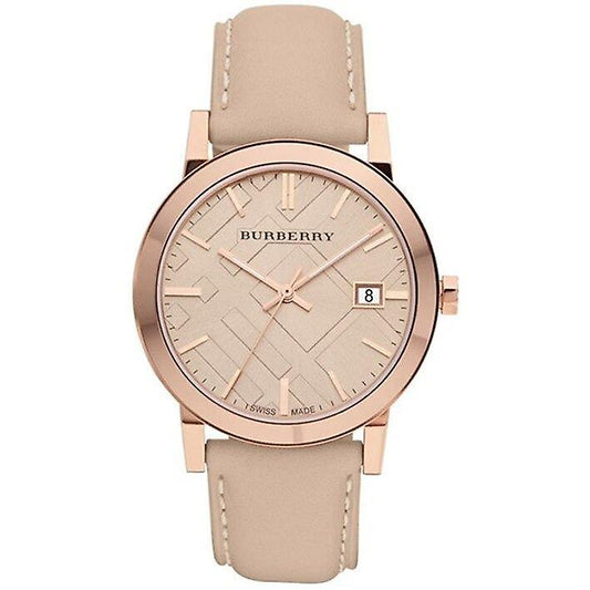 Burberry Tan Dial Leather Strap Unisex Watch BU9014