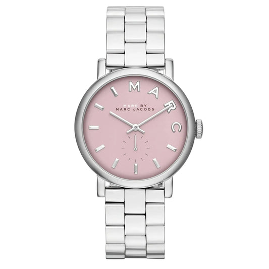 Marc By Marc Jacobs Baker Pink Dial  Silver Watch MBM3280