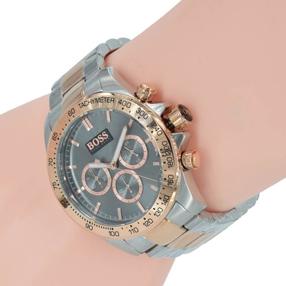 Hugo Boss Ikon Chronograph Grey Dial Two Tone Steel Strap Watch for Men - 1513339 1513339 - Image 6