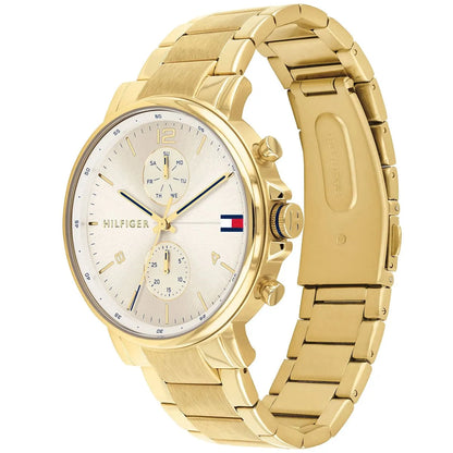 Tommy Hilfiger Daniel White Dial Gold Steel Strap Men's Watch 1710415