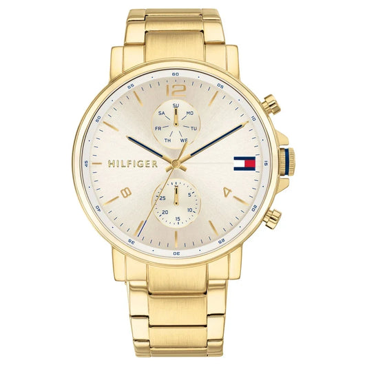 Tommy Hilfiger Daniel White Dial Gold Steel Strap Men's Watch 1710415