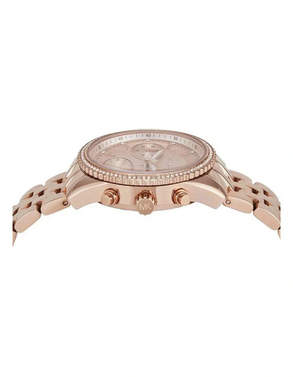 Michael Kors Mini Bryant Pavé Chronograph Rose-gold Women's Watch - MK7531