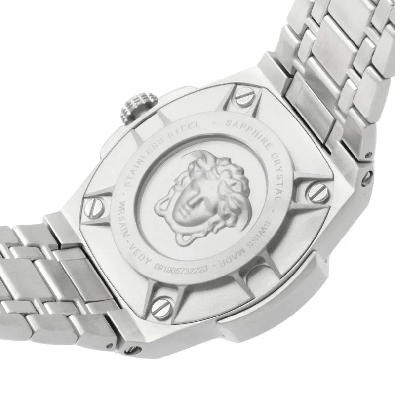 Versace Chain Reaction Quartz Silver Dial Men's Watch - VEDY00519