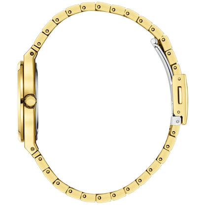 Lee Cooper Classic Date Window Silver Dial Gold Watch - LC08289.130
