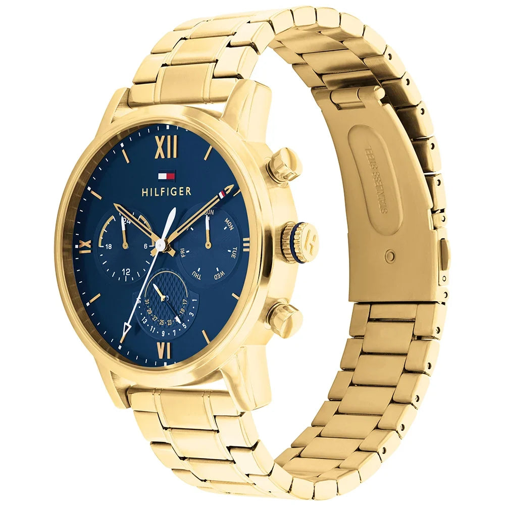 Tommy Hilfiger Sullivan Navy Dial Gold Men's Watch - 1791880
