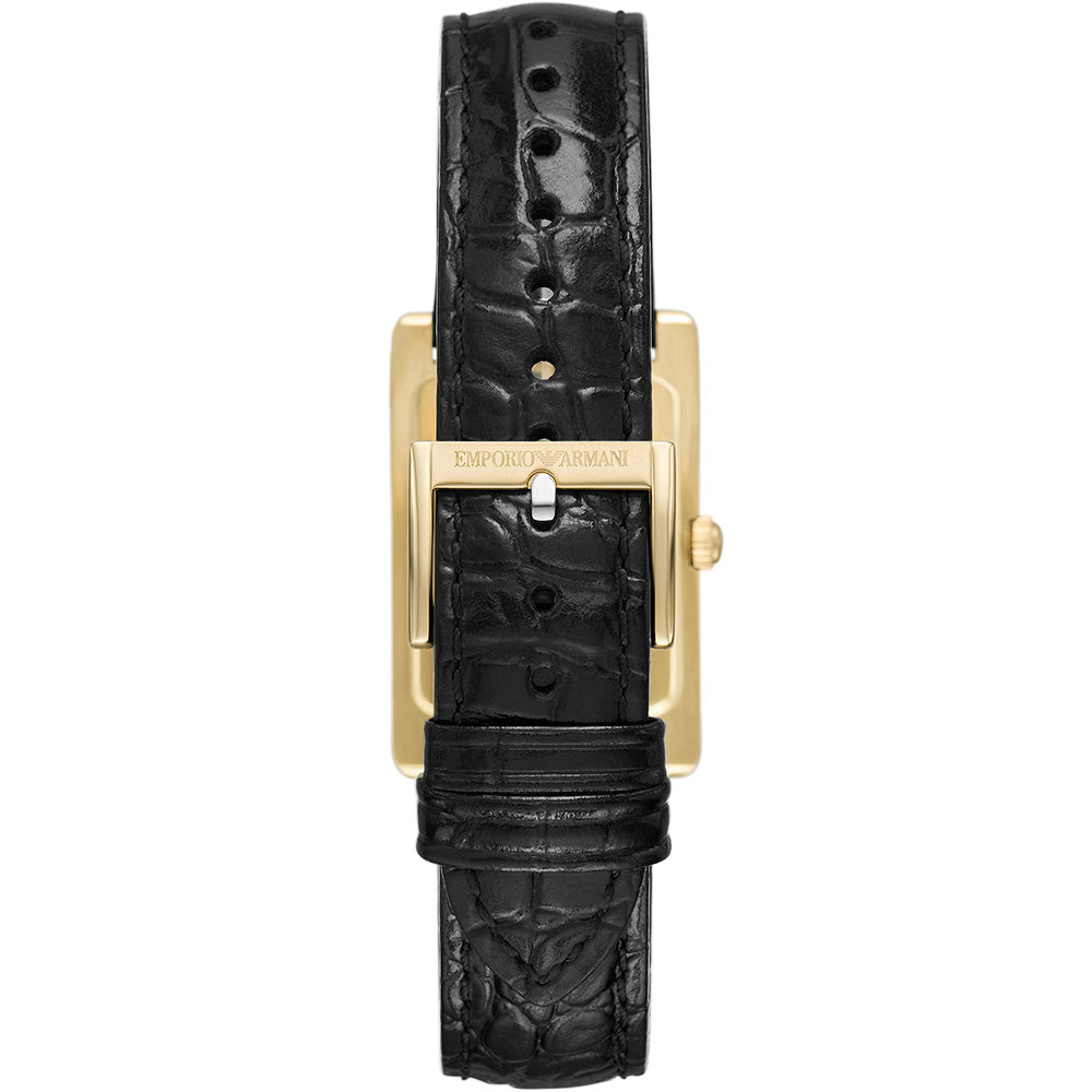 Emporio Armani Two-Hand Date Black Leather Gino Watch AR11666