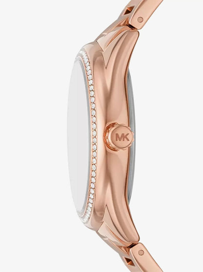 Michael Kors Janelle Rose Gold-Tone and Mulberry Women's Watch - MK7382