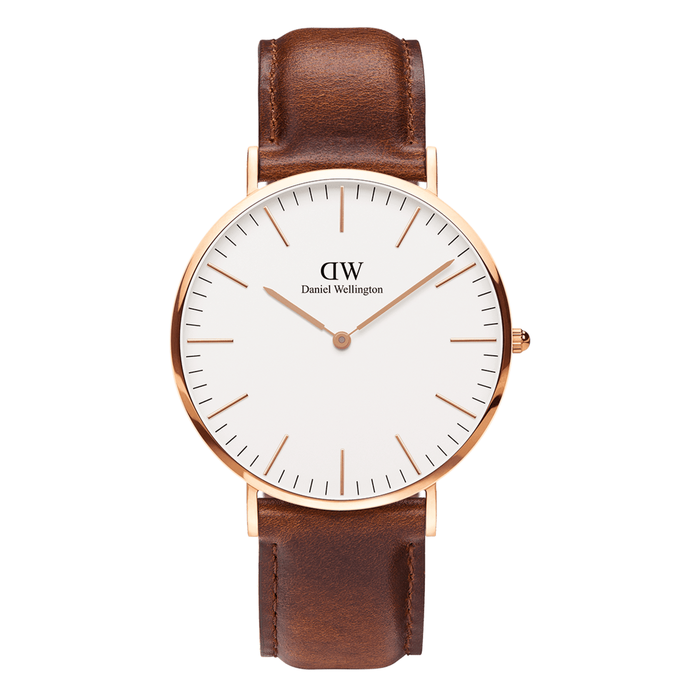 Daniel Wellington St Mawes 36mm White Dial Brown Genuine Leather Gold  Watch - DW00100187
