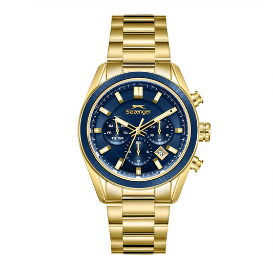 Slazenger Big Daddy Chronograph Blue Dial Gold Watch - SL.09.2600.2.190