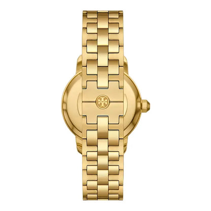 Tory Burch Beige Pattern Dial Gold Stainless Steel Strap TBW1053
