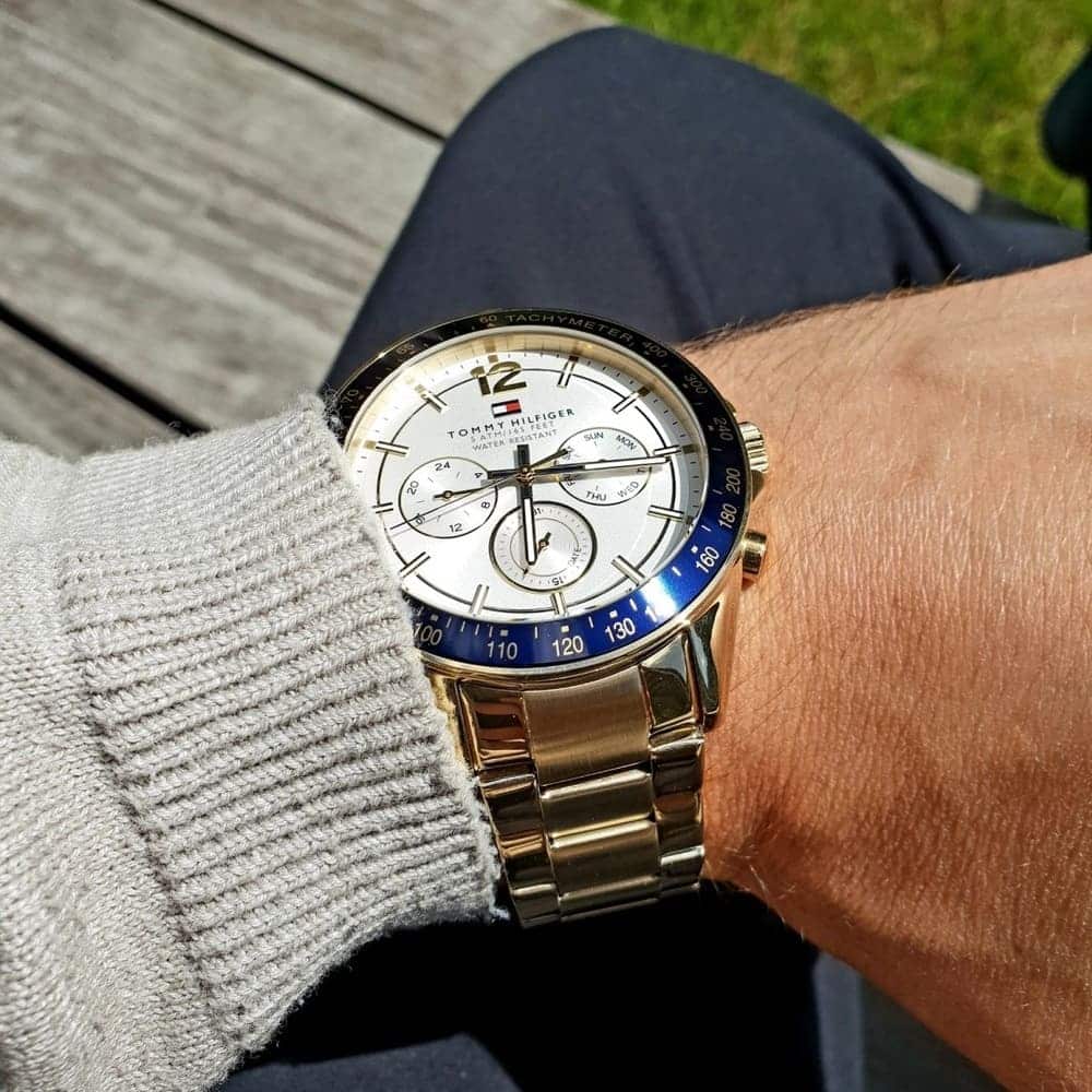 Tommy Hilfiger Luke Multifunction White Dial Gold Men's Watch - 1791121