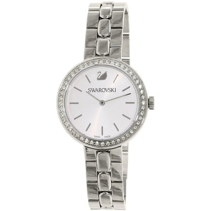 Swarovski Octea Sport Faceted Crystal Bezel White Dial Silver Steel Women's Watch 5095600