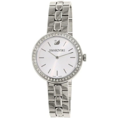 Swarovski Octea Sport Faceted Crystal Bezel White Dial Silver Steel Women's Watch 5095600