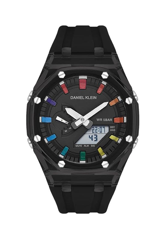 Daniel Klein Sport Digital All Black Silicone Strap Watch - DK.2100-6