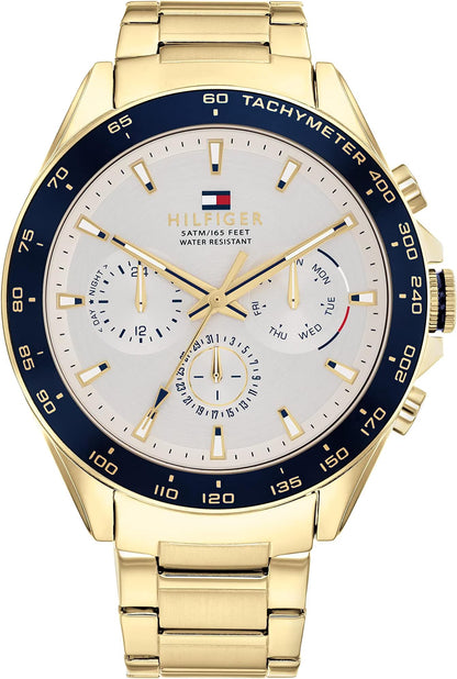 Tommy Hilfiger Luke Multifunction White Dial Gold Men's Watch - 1791121