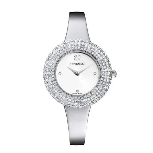 Swarovski Crystal Sparkling Micro-Pave Silver Dial Silver Steel Women's Watch - 5483853