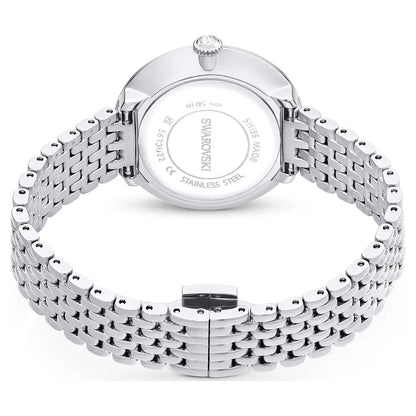 Swarovski Octea Chrono Faceted Crystal Bezel Silver Dial Silver Steel Women's Watch 5673022