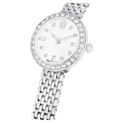 Swarovski Octea Chrono Faceted Crystal Bezel Silver Dial Silver Steel Women's Watch 5673022