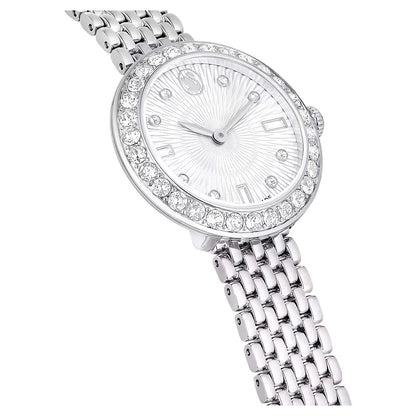 Swarovski Octea Chrono Faceted Crystal Bezel Silver Dial Silver Steel Women's Watch 5673022