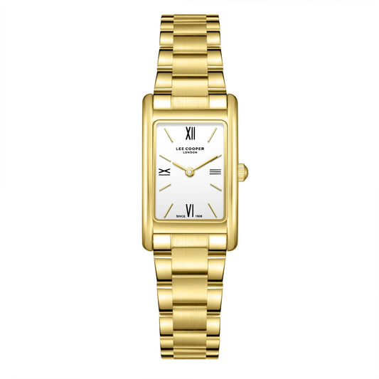 Lee Cooper Square Silver Dial Gold Watch - LC08300.130