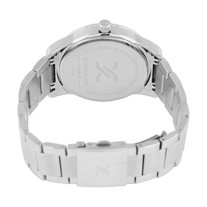 Daniel Klein Premium Date Window Blue Dial Silver Watch - DK12141-4