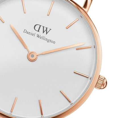 Daniel Wellington Petite St. Mawes 32mm White Dial Genuine Leather Women's Watch - DW00100175