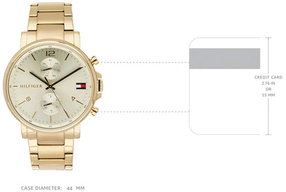 Tommy Hilfiger Daniel White Dial Gold Steel Strap Men's Watch 1710415