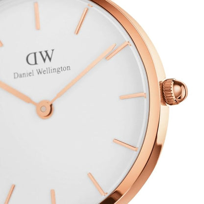 Daniel Wellington Petite St. Mawes 32mm White Dial Genuine Leather Women's Watch - DW00100175