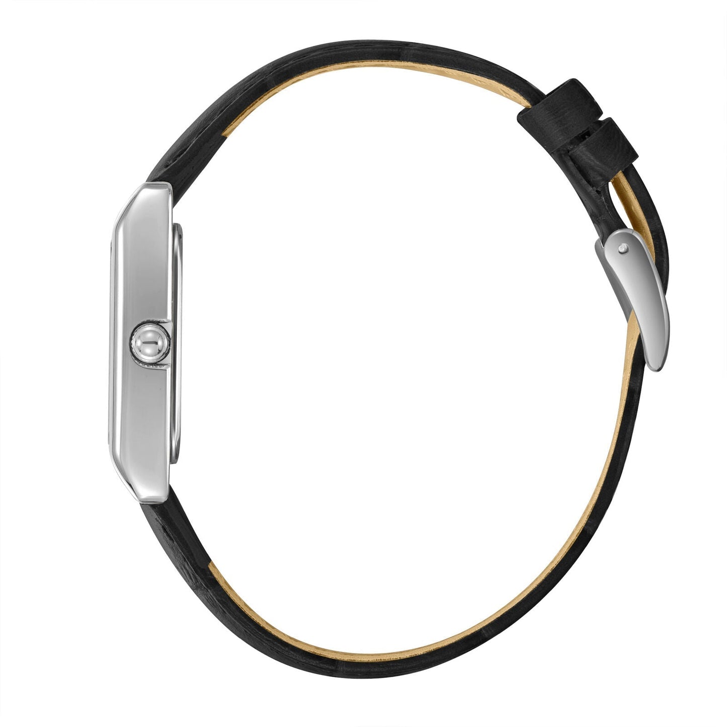 Lee Cooper Square Case Blue Dial Black Genuine Leather Silver Watch - LC08301.391