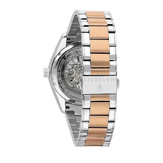 Maserati Traguardo Automatic Silver Open Heart Dial Men's Watch R8823112001