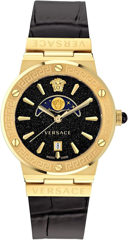 Versace Greca Logo Moonphase Gold Watch - VE7G00123